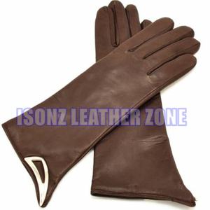 Guantes de Moda para Mujer ISONZ de Piel Auténtica de Cordero y Ciervo, de Primera Calidad, para las Cuatro Estaciones, con Correa de Hebilla, hasta la Muñeca - Product Image 3
