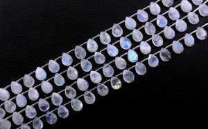 20 piezas de piedra lunar de arcoíris Natural, forma de pera facetada de Fuego Azul para fabricación de joyas, cuentas genuinas y ostentosas - Product Image 4