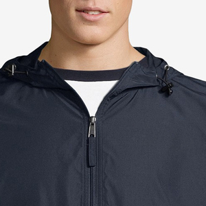 Custom 100% Nylon <b>Half</b> <b>Zip</b> Windbreaker <b>Jacket</b> Hood Waterproof Plus Size Casual Style Cotton Filling Washed Sheep Zipper Closure - Product Image 4