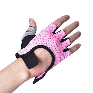 Guantes de medio dedo transpirables con logotipo personalizado para mujer y hombre, guantes de entrenamiento para gimnasio - Product Image 2