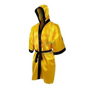 Robe de boxe professionnelle longue avec capuche Design en cuir personnalisable à prix économique pour GC PK - Product Image 1