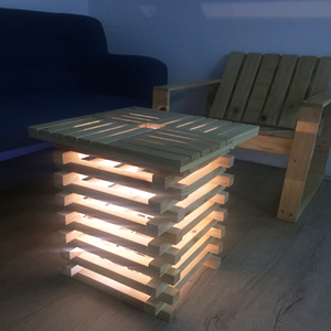 Customized high quality natural wood color size 350 x 350 x 450 mm wooden <b>foldable</b> square <b>table</b> lamp pine wood made - Product Image 4