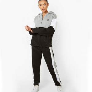 Survêtement deux couleurs en coton pour femmes, personnalisé, nouvelle collection automne, survêtement respirant - Product Image 2