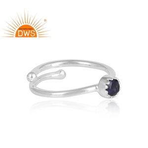 Bague en argent Sterling 925 ajustable avec des pierres précieuses, anneau ajustable, fabrication de pierres précieuses naturelles, fournisseur de bague - Product Image 3