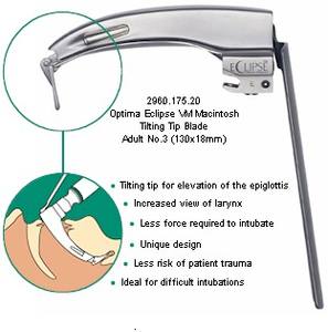 Ensemble de laryngoscope manuel McCoy avec 2 lames Flexitip Outil d'examen de l'acuité visuelle à fibre optique Certifié CE Précision 95%-98% - Product Image 5