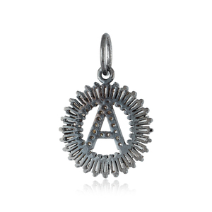 Colgante de plata de primera ley con inicial de diamante Natural, abalorio, plata esterlina 925, estilo minimalista, Baguette, venta al por mayor - Product Image 6