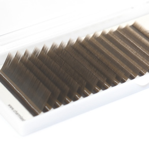 Dark Brown Korean PBT Fiber Super Soft Single Eyelash Extensions CC Curl No Glue Residue Eco-Friendly <b>Paper</b> Box - Product Image 2