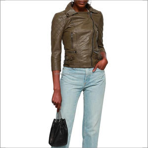 Vestido de piel auténtica para mujer, chaqueta de piel sintética personalizada, top corto - Product Image 3