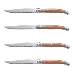 Vente chaude 4 pièces en acier inoxydable Style japonais Chef couteau ensemble damas lame bois revêtement poignée cuisine professionnelle Steak ensemble - Product Image 1