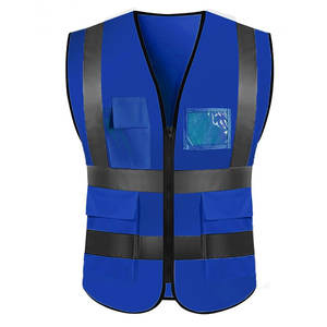 Chaleco DE SEGURIDAD directo de fábrica al mejor precio Hi Vis para hombre, recién llegado, ropa de trabajo azul, chaquetas, logotipo personalizable, cremallera reflectante alta - Product Image 1