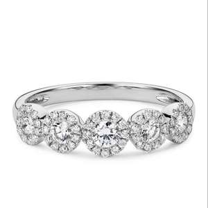 Anillo de compromiso de oro blanco de 14 quilates para mujer 0.60TCW con diamante redondo real - Product Image 1