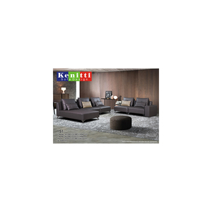 Sofá Esquinero BIS 151 para Sala de Estar, Muebles Modernos de Lujo para el Hogar, Diseño Modular en Cuero Genuino y Tela, Ajustable 3+2+1, Malasia - Product Image 4