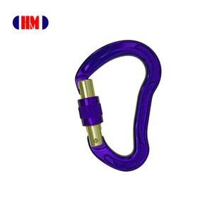 Outdoor Sports Mountain Hook Safe 24KN Screw Lock B Shaped Aluminum Climbing Carabiner - Product Image 1