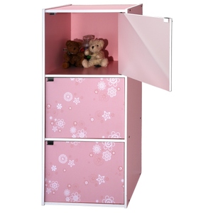Living room 3-Tier Cabinet with 3-Door in Flower Pattern - Product Image 3