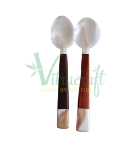 Cuillère élégante en nacre blanche, cuillère à Caviar, mélange de cuillère à café Taille du bois 8-12cm Fait à la main Vietnam Sûr à utiliser - Product Image 2