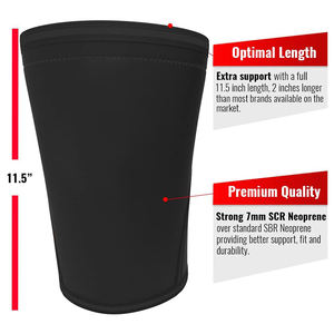 Personalizable 7mm neopreno rodilla manga transpirable Fitness seguridad producto para sentadillas levantamiento de pesas protección tamaño especial - Product Image 5