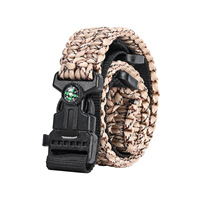 Energinox Outdoor Camping Wandern Survival Paracord Tactical Belt mit Compass Five Starter Whistle Buckle