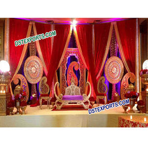 ชุดตกแต่งเวทีงานแต่งงานแบบไฟเบอร์ ดีไซน์หรูหราสำหรับงานวัลิมาของชาวมุสลิม ชุดตกแต่งเวทีงานเลี้ยงรับรองชาวมุสลิมแบบเอเชีย ตกแต่งเวทีงานแต่งงานในออสเตรเลีย - Product Image 1