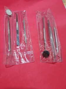 Kit de Examen Dental Básico de 3 Piezas, Juego de Instrumentos de Diagnóstico Dental, Espejo Bucal de Acero Inoxidable, Explorador Dental y Pinzas - Product Image 2