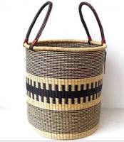 Panier de rangement rond en paille, panier à linge tissé à la main, corbeille de rangement de tabouret de pied, meilleure vente