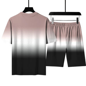 Diseño personalizado Impresión digital Camisetas con pantalones cortos Hombres y mujeres Ropa deportiva Chándal Camiseta de dos piezas Conjunto corto - Product Image 2