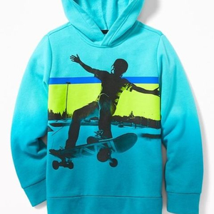 Sweat-shirt à capuche pour bébé, hiver, doublure polaire, 100% coton, unisexe, anti-rides, col en V, imprimé, service OEM - Product Image 1