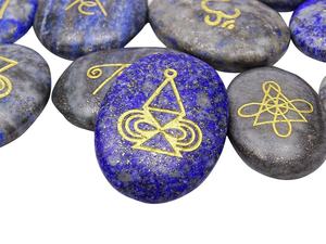 Ensemble Reiki 11 pièces Lapis Lazuli forme ovale Agate pierres précieuses sculptées cadeau spirituel pour Chakra méditation Reiki guérison 'Alfazal' - Product Image 4