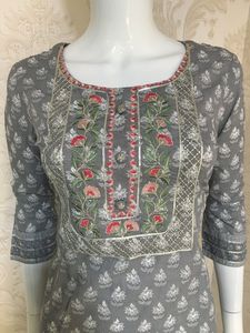 Ropa de oficina más hermosa con estampado de rayón de algodón para mujer, ropa Kurti con Palazzo Indian lista para usar - Product Image 5