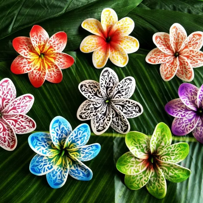 Großhandel handgemachte Tiare Schaum Blumen Haarschmuck für Frauen Native Hawaii Haar blume Künstliche Tropische Blumen