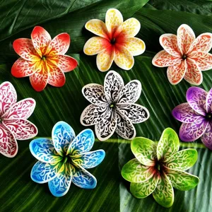 Toptan el yapımı Tiare köpük çiçekler saç aksesuarları kadınlar için yerli Hawaii saç çiçek yapay tropik çiçekler