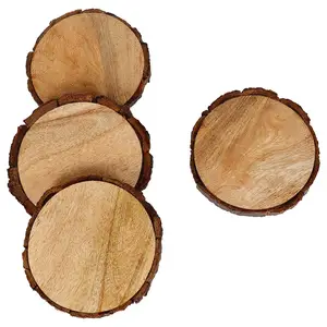 Fabricante Fornecedor de suportes de madeira naturais de acácia e manga para mesa redonda artesanato em madeira decorativa