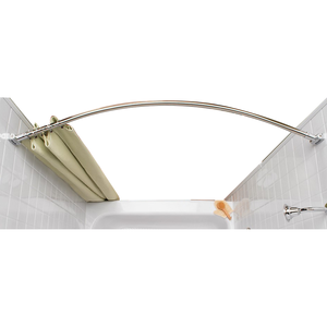 Nickel finish <b>single</b> pole bath <b>curtain</b> rod - Product Image 4