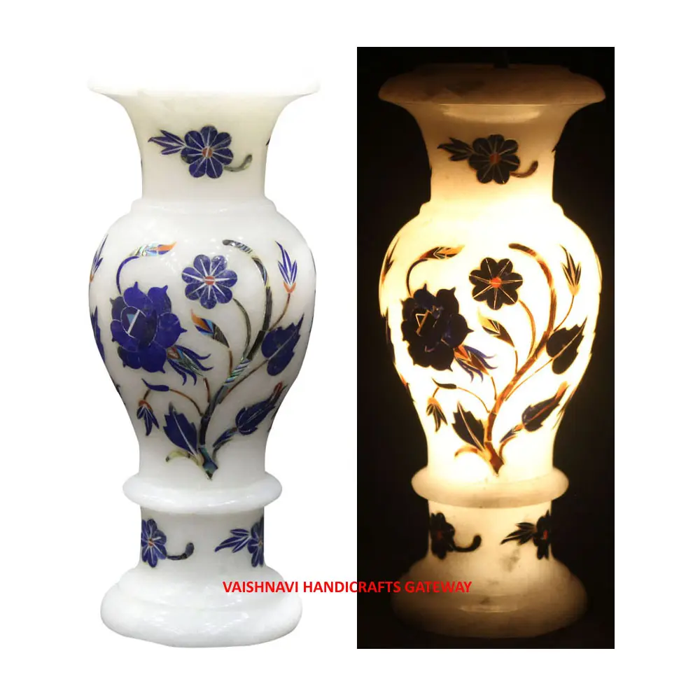 Vase à fleurs en marbre, incrustation de fleurs de qualité supérieure, décoratif de la maison, nouveau style