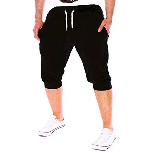 สินค้าผู้ชายสามกางเกงขาสั้น Bulk ซื้อเสื้อผ้า Sweatpants สำหรับผู้ชายคุณภาพสูง/Hot ขายกางเกงขาสั้นผ้าฝ้าย