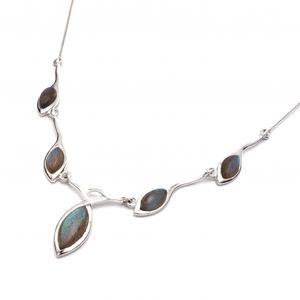 Collar de plata de ley 925, joyería personalizada, fabricante, collar de piedra labradorita natural, collar de piedra natural - Product Image 3