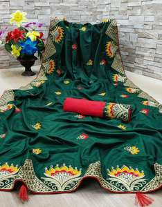 Saree en soie Dola avec chemisier pièce pour femmes indiennes, vêtement de mariage à bas prix, vente en gros de vêtements Surat - Product Image 1