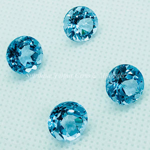 Precio de fábrica al por mayor 12mm Corte brillante Topacio azul cielo natural Piedra preciosa suelta facetada de alta calidad por quilate Certificado IGI - Product Image 2