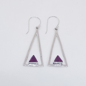 Boucles d'oreilles pendantes en argent sterling 925 faites à la main avec pierres de rubis teintées, style bohème, pour femme, cadeau idéal pour mariage et soirée - Product Image 2