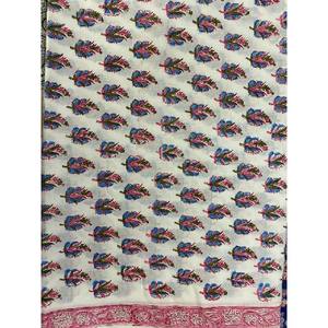 Imprimé floral coton peint à la main Robe légère indienne Robe tissu cour polyvalent pour rideaux couverture de voiture jouets femmes vêtements - Product Image 6