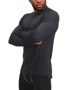 1/4 Zip Style Compression Shirts with Thumb Holes <b>Base</b> <b>Layer</b> Long Sleeves Athletic Tee Activeear t Shirts for Gym Workout Tee - Product Image 5