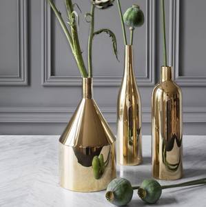 Escritorio forma redonda flor contenedor Oficina interior suculento esmalte metal dorado maceta de alta calidad - Product Image 5