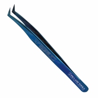 Pincettes professionnelles bleues pour Extension de cils, Type L, pincettes à pointe revêtue en diamant, pincettes pour Volume et Isolation, vente en gros