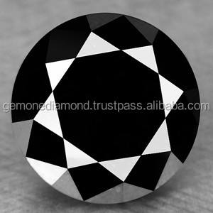 Fabricante de diamantes de corte brillante redondo de color negro natural a precio inferior para hacer joyería fina de Gemone Diamonds - Product Image 2