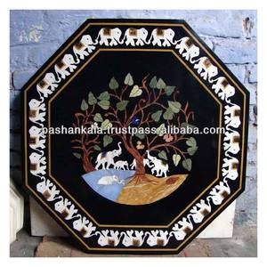 Mesa de incrustación decorativa negra - Product Image 1