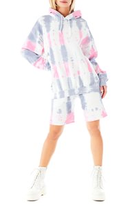 Qualité supérieure Femmes Durable Tie Dye Imprimé À Capuche Poignets Côtelés et Ourlet Cordon Fermeture Femmes Pull À Capuche - Product Image 3