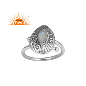 Vintage Designer 925 Sterling Silver Fashion Ring Rainbow Moonstone Ring Gemstone Rings Jewelry Supplier Vintage Collection - Product Image 1