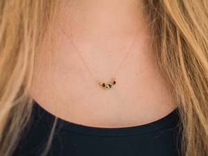 16 "สร้อยคอเงินสเตอร์ลิง92.5ยาวสีทองและขัดตามธรรมชาติอัญมณีหลายชิ้นเล็กๆเครื่องประดับโซ่ทำด้วยมือเพชร - Product Image 5