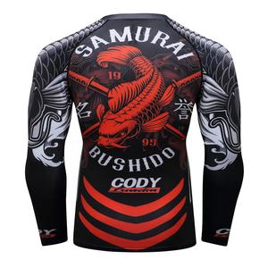 Custom Sublimated Compression Gym Shirts Long Sleeve BJJ Rashguard MMA <b>Mens</b> Rash Guard - Product Image 5