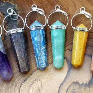 Exquis 7 Chakra Double Terminé Crayon Point Guérison Pendentif Poli Pierres Précieuses Naturelles Amour Vibration Spirituel Décor - Product Image 1