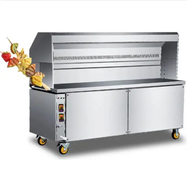 high quality electronic control system outdoor kitchen commercial gas stainless steel electric barbecue grill with stand